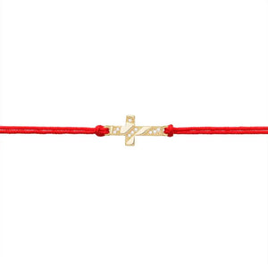 White Cubic Zirconia Stones Christian Holy Cross Charm Bracelet Women Girl Pretty Cute CZ Crucifix Red String Faith Jewelry Gift