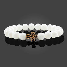 Load image into Gallery viewer, New Natural Stone Lava Beaded Bracelet for Men Women Alloy Christian Jesus Cross Bracelets Bangles Yoga Prayer Fashion Jewelry
