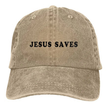 Load image into Gallery viewer, Christian Bible Jesus Saves Baseball Cap Accessories Unisex Style Retro Distressed Washed Catholic Dad Hat Adjustable Fit
